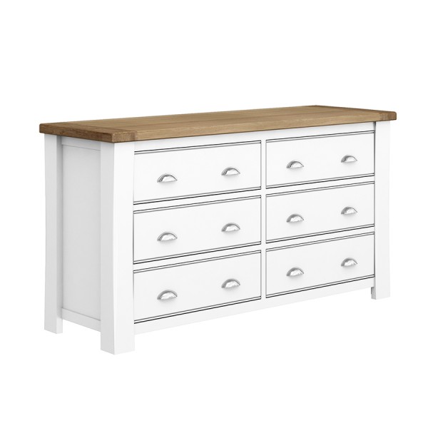 Remy 6 Drawer Wide Chest White/Oak